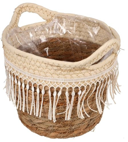 WEKAMOS Cesta De Resistente para Plantas Jardinera Tejida Accesorio Decorativo