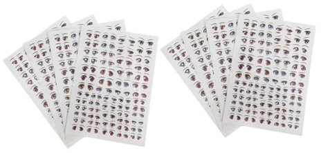 Supvox 8blätter Augenaufkleber Für Puppenherstellung Bögen Cartoon-Papier Selbstklebende Sticker Für Bastelarbeiten Puppengesichtszubehör Lustige Motive Zum Anfertigen