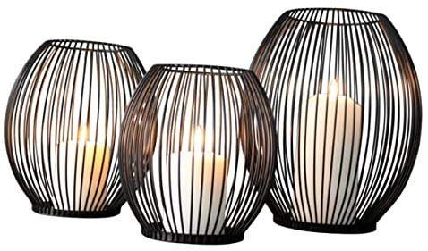 Kerzenständer für Tischdekoration aus Eisen Schmiedeeiserner | Schwarz, Dekorativ als Tischornament, für Partys und Besondere Anlässe, Modern und Elegant