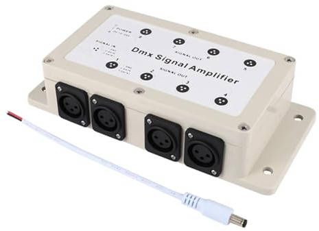 KONGMM DMX Controller, 1 Stück DC 12-24V 8 Kanal Ausgang DMX DMX512 LED Controller Signalverstärker Kunststoff Splitter Distributor for Heimräte