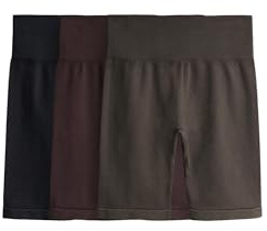 THE SET Damen Gerippte Active Radlershorts, 3er-Pack