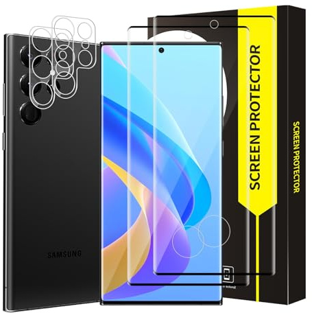 Bodyguard 2+2 Stück für Schutzfolie für Galaxy S22 Ultra 5G, 3D 9H Härte Ultrabeständig Ultra-Klar Kristallklar Hohe Auflösung Sensitive Touch S22 Ultra 5G Displayschutz