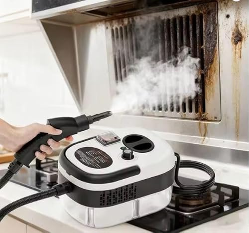 Pulitore a Vapore Portatile Professionale 2500W – Macchina per Pulizia a Vapore ad Alta Temperatura e Pressione per Cucina, Aria Condizionata, Auto e Piastrelle – Set 6 Accessori Incluso