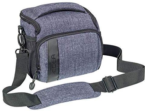 PEDEA DSLR-Kameratasche Fashion mit Displayschutzfolie für Olympus E-M5 Mark II Pen E-PL8 E-PL9 / Canon EOS M50 / Nikon D5600 D7500 / Panasonic G9 G70 G81 GX8 / Fujifilm X-T3 X-T100, Gr. L grau