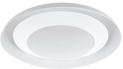 EGLO LED Deckenlampe Canicosa, Deckenleuchte, Stahl in weiss, Kunststoff in weiss warmweiß-kaltweiß