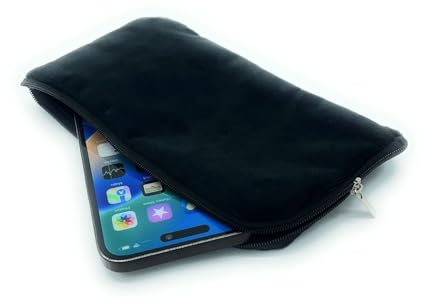 Handytasche XXL mit Reissverschluss für Apple iPhone 12 13 14 15 16 Pro Max - Handy Soft Case Schutz Hülle Etui schwarz