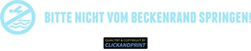 CLICKANDPRINT Aufkleber » Bitte nicht vom Beckenrand springen!, 240x33,6cm, Glasdekor Frosted Glass lichtblau • Dekoaufkleber / Autoaufkleber / Sticker / Decal / Vinyl