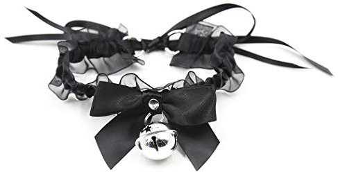 Wiftly halsband sm Geschirr Bondage damen erotisch Spitze mit Glocke Fesseln Sex-Spielzeug für Anfänger Fetisch Halsband-Geschirr Ketten Collier,Schwarz
