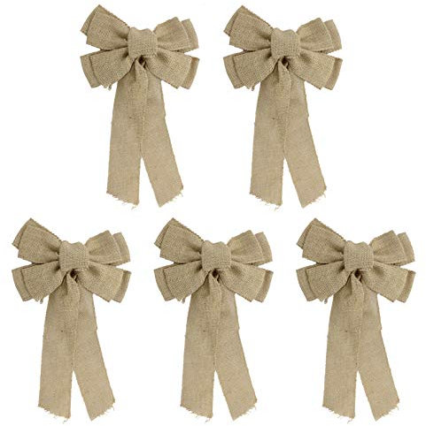 DARO DEKO Jute Doppel-Schleife 22cm x 35cm 5 Stück