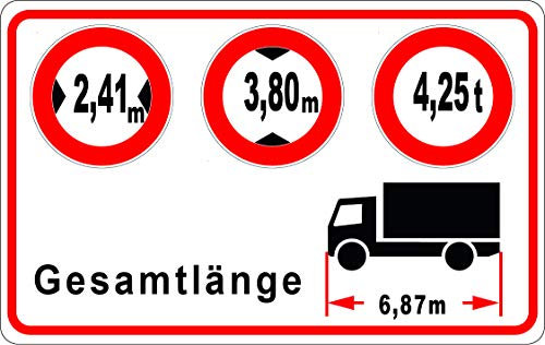 Plott Factory Personalisierter LKW Aufkleber | Fahrzeugdaten auf einen Blick, UV-gedruckt, 95x60mm
