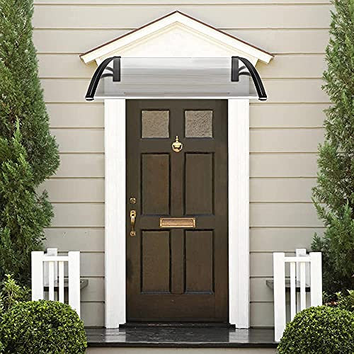 NIGMA Durable Door Canopy Awning Front Back Patio Porch Shade Shelter Rain Cover (90cm x 200cm, Black)