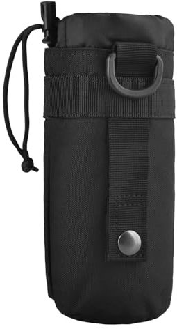 TRIWONDER Tactical Water Bottle Pouch Molle Bottle Pouch Hydration Bottle Storage Holster Bottle Drawstring Holder (Black)