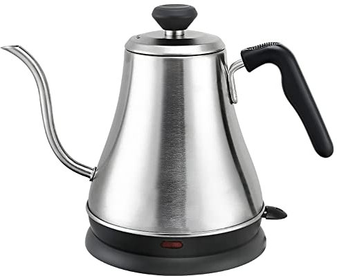 DarkSwan Electric Gooseneck Kettle - 0.8L, 220 Volt, Stainless Steel Electric Tea Kettle - Water Pot Heater/Warmer, Coffee & Tea