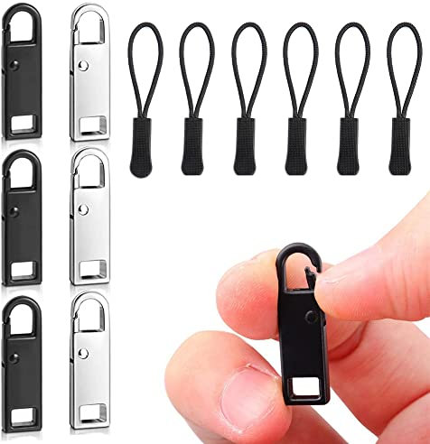 Zip Cerniera, Cursore Cerniera Ricambio, Zip Cerniera Ricambio, Cursori Per Cerniere Lampo, Cerniera Sostituzione Metallo, Per Vestiti, Bagagli, Valigia, Zaino, Mestiere Fai Da Te, 12 Pezzi