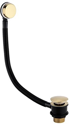 Sandy Beach Brass Bath Overflow and Waste Kit - Pop Up Design With Click Clack Mechanism