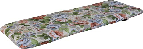 ANGERER Bankauflage beige-bunt geblümt, 150 cm | Bankkissen, Auflage für Gartenmöbel, mit Haltebändern, dicke Füllung aus Schaumstoff mit Vliesummantelung, Made in Germany