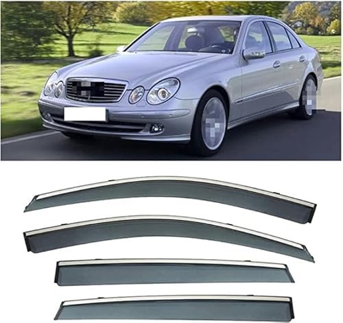 KOUNNENA 4 Stück Auto Windabweiser,Für Benz W211 2002-2008,Vorne Hinten Seitenfenster Sonnenschutz Regenschutz Visiere Abweiser Fenster ZubehöR