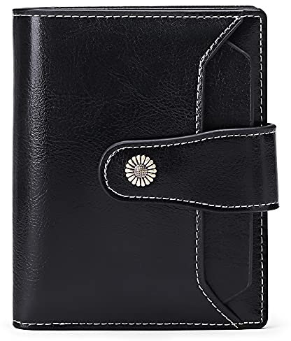 FALAN MULE Portafoglio Donna in Pelle protezione RFID bifold Piccoli Portamonete, Porta Carte di Credito Portafogli da Donna con la borsa della moneta della chiusura lampo