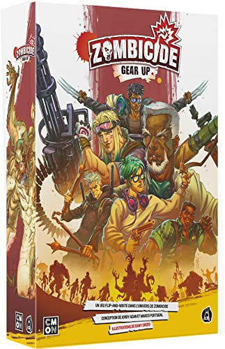 Asmodee Cmon Zombicide Gear Up - Jeux de société - Jeux de Cartes - Jeu coopératif - Flip-and-Write - Jeu Adulte et Enfant à partir de 14 Ans - 1 à 6 Joueurs - Version française