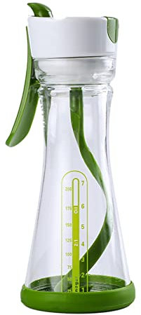 XZincer Bouteille de mélangeur de Vinaigrette rotative Manuelle Bouteille d'agitation Tasse de mélangeur de jus d'assaisonnement Chauffant pour Soupe (White, One Size)
