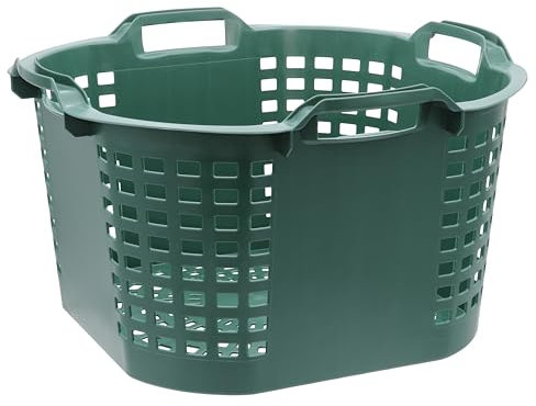 Agrarflora Gartenkorb - stapelbarer Obstkorb, Erntekorb, Laubkorb - stabiler Drehstapelkorb für Haus & Garten - Haushaltskorb, Wäschekorb, Vorratskorb - Made in Germany - 50 Liter, Ø540x310mm