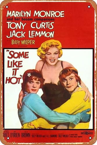 PIMPANT Filmposter Some Like It Hot, 20,3 x 30,5 cm, Retro-Vintage-Blechschild für Zuhause, Bar, Kneipe, Garage, Dekoration, Filmgeschenke