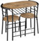 Yaheetech Set Tavolo e 2 Sedie Sala da Pranzo Cucina Mobili da Bar Piccoli Spazi Salvaspazio Balcone per 2 Persone in Legno e Metallo Sedia Portata 136 kg Marrone Retro