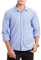 Enlision Chemise Homme Manches Longues a Carreaux Décontractées Boutonnées Bleu Ciel Blanc Chemises Bucheron Hommes avec Poches Coupe Régulière 4XL
