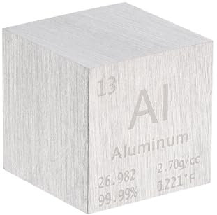 PATIKIL Aluminiumwürfel Metall Element Hochdichter Block Reines Periodensystem Element Würfel Magnesium Block für Elementsammlungen Experiment, 1 Zoll