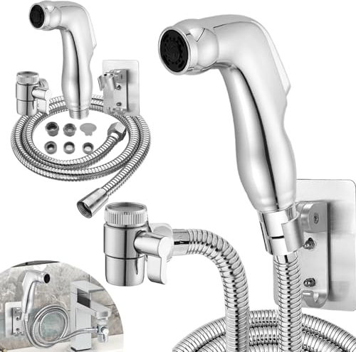 STOAT®praktisches Duschkopf-Set. Geeignet für Bad und Küche Waschbecken. bidet handbrause,intimdusche,hundedusche,waschbeckendusche,bidet sprayer Silber