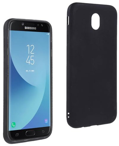REY Cover in Gel TPU Nera per Samsung Galaxy J7 2017, Ultra Sottile 0,33 mm, Morbido Flessibile, Custodia Silicone