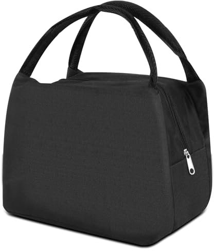GAOHUI Insulated Lunch Bag for Men Women, Packed Small Cool Bag Lunch Box Kids, Thermal Water-Resistant Adults Lunch Box for Work, School, Picnic Outdoor (Black)