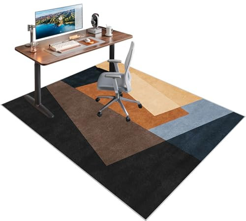 Bürostuhlmatte, Schreibtischstuhlmatte für Hartholzböden, Bodenschoner für Rollstühle, Schreibtischstuhl Unterlage, Non-Slip Rubber Backed Gaming-Stuhl-Teppich für Zuhause und Büro 120 x 170 cm