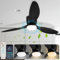 Daromigo Deckenventilator mit Beleuchtung, 132CM mit Fernbedienung und APP, 3 Farbtemperaturen Dimmbare LED, 6 Geschwindigkeiten Ventilator licht mit 3 Flügel, Sommer-Wintermodus