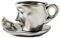 Kaffeetasse Untertasse Zum Valentinstag Küssende Tassen Set Keramik-Espresso-Kaffeetasse Becher Geeignet für Hausbar-Café (Silber)