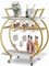 Bar Cart, 3 Tier Serving Trolley, Rolling Wine Trolley, Serving Cart with Lockable Wheels and Wine Rack, Kitchen Storage Carts With Handle, Tea Drink Trolley for Dining Living Room Outdoor, White