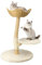BingoPaw Modern Wooden Cat Tree : Solid Wood Cats Tree Activity Tower Center with Plush Cushion Platforms Sisal Rope Scratching Post for Indoor Kittens 60x60x91Hcm