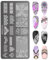 6PCS Rectangle Nails Stamping Plates Set With Floral And Geometric Patterns For Creative Nails Art Manicure Tools