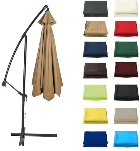 200CM 270M 300CM Replacement Parasol Canopy UV Waterproof 6/8 Arms Replacement Parasol Fabric Cover for Garden Umbrella