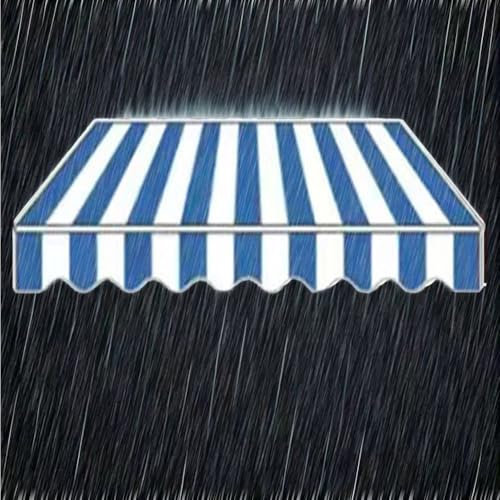 Toldo retráctil impermeable a rayas para patio, ventana de mercado y restaurante, cubierta de parasol (B 2 x 1,5 m)