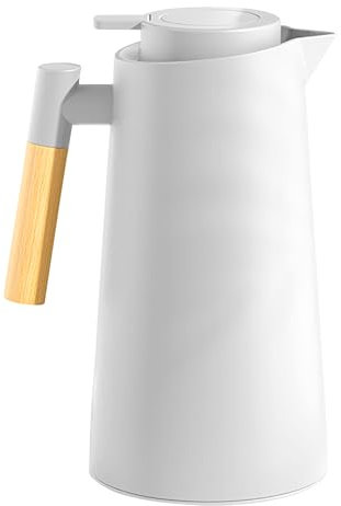 Thermal Carafe - Water Pitcher | Tea Jug 1000ml Glass Lined Coffee Pitcher | Beverage Dispenser | Insulated Coffee Carafe For Travel Camping Restaurant Home Use