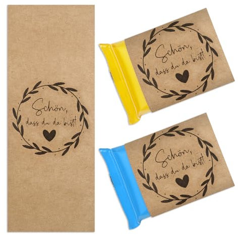 50 Gastgeschenk Hochzeit Schön dass du da bist Aufkleber Sticker Banderolen Schokolade Schokoladenbanderolen für Gäste Taufe Kommunion Konfirmation Geburtstag Schulanfang