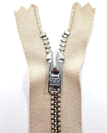 Reißverschluss Hosen Metall 4mm silber 572 sand 14cm
