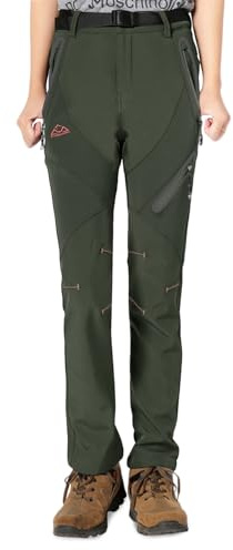 YSENTO Damen Outdoor Wanderhose Wasserdicht Softshellhose Fleece Gefüttert Warm Winter Trekkinghose Skihose