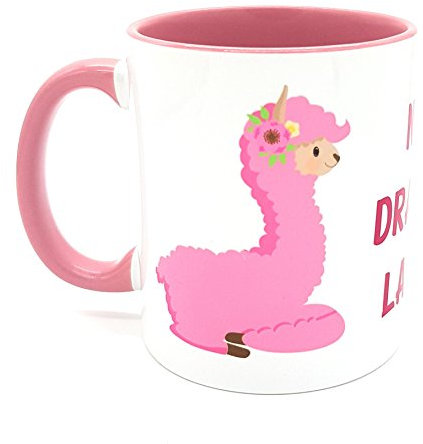 Kilala Rosa Mädels Tasse No Drama-Lama Fröhliche Lama-Tasse Sprüchetasse mit 2 lustigen Lamas (rosa Sommer-Edition)
