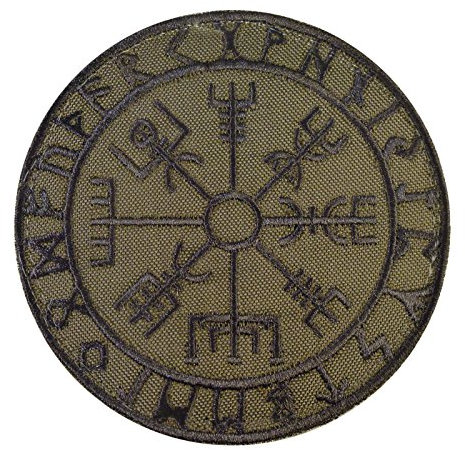Olive Drab Vegvisir Viking Compass OD Green Norse Rune Morale Tactical Hook Patch