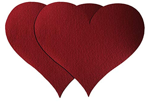 Primaflor - Ideen in Textil 2er Set Deko-Herzen Burgund Podium Hochzeits-Deko Valentinstag Deko Herz ca. 33x28cm