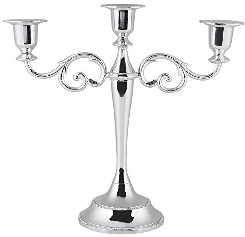 Hztyyier Candelabra aus Metall, dreiflammiger Kerzenständer mit Standfuß für Hochzeiten und Events