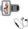 Sport-Set für Samsung Galaxy A9 Smartphone (Bluetooth-Kopfhörer + Manschetten) Laufen T8 (Silber)