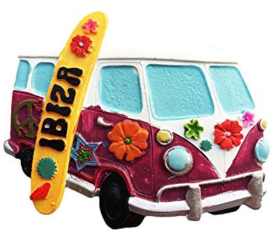 Ibiza Spanien 3D Bus Kühlschrank Magnet Harz Reise Souvenirs, handgemachte Haus & Küche Dekoration Ibiza Kühlschrank Magnet Sammlung Geschenk